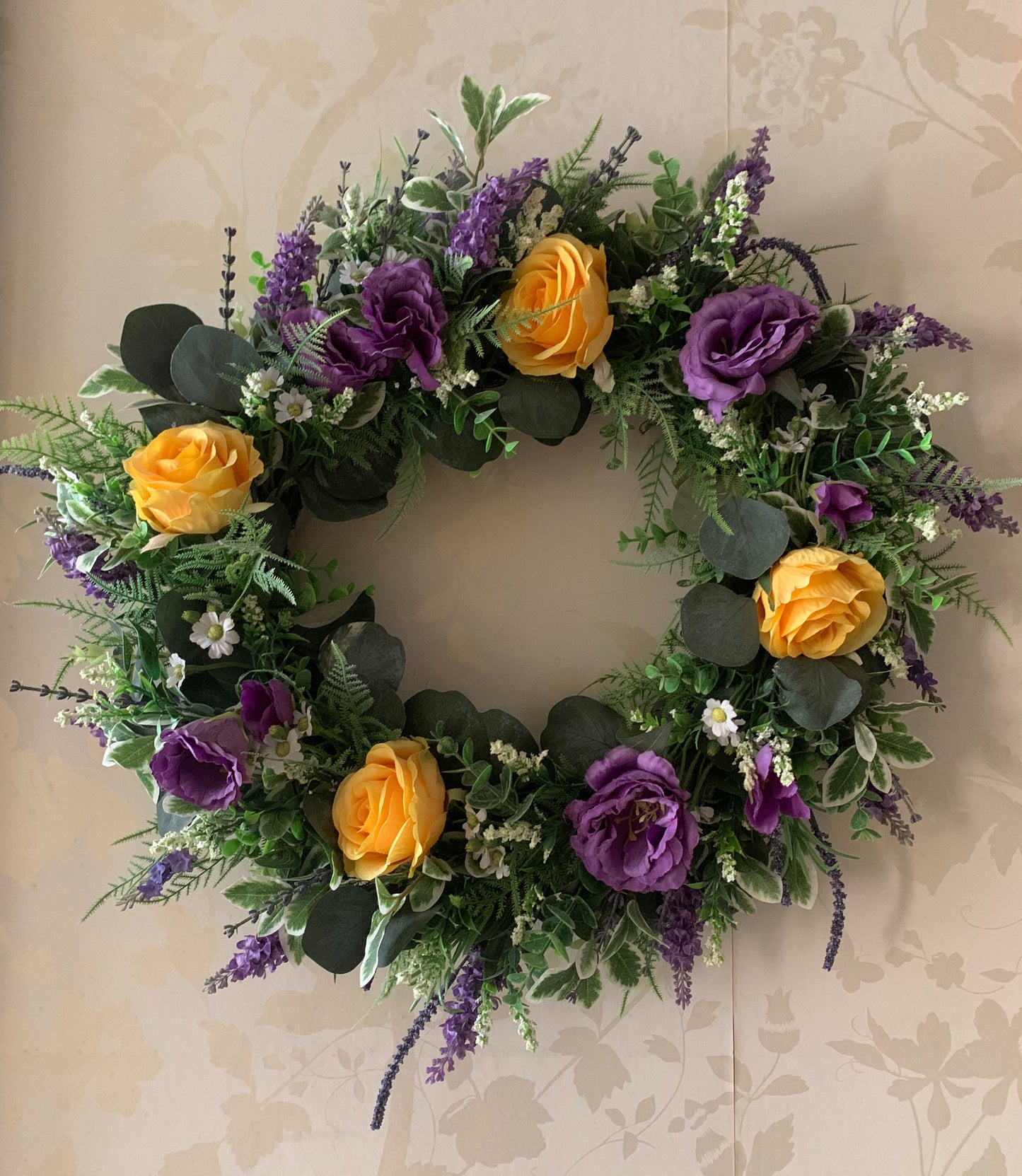 Purple and Yellow Wreath