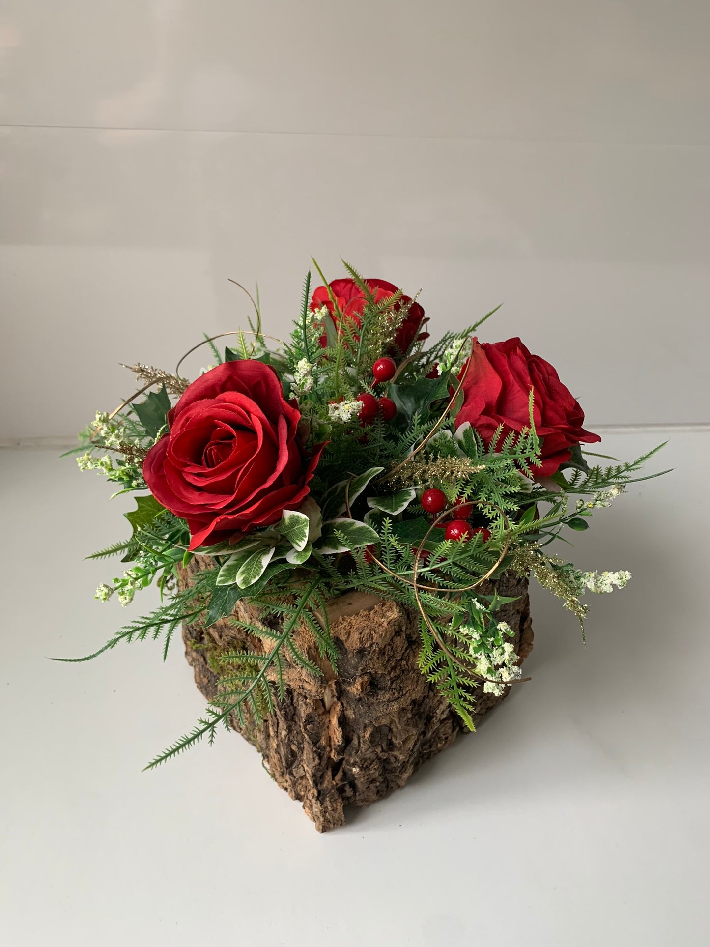 Red Rose Christmas Flower Arrangement