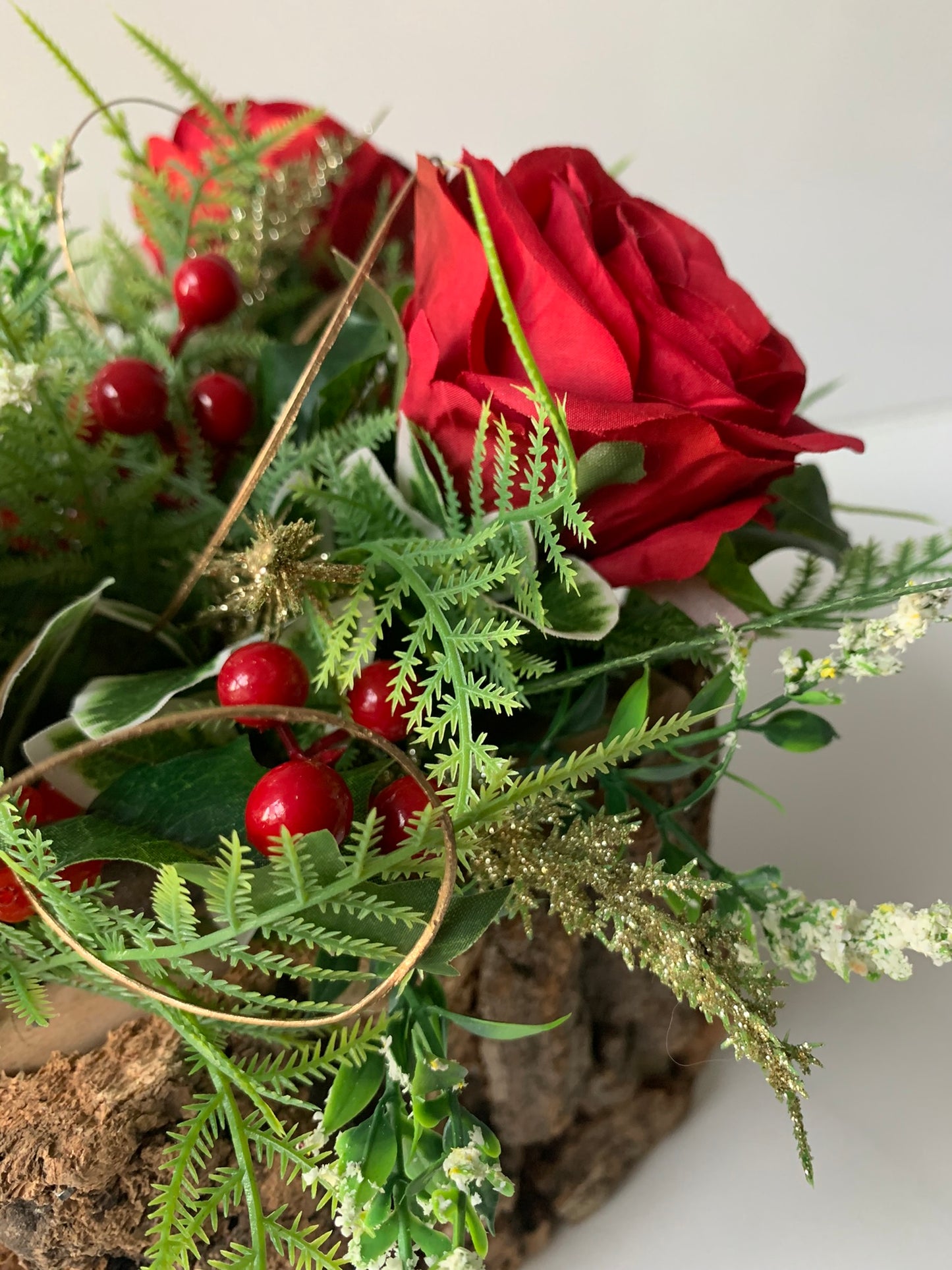 Red Rose Christmas Flower Arrangement