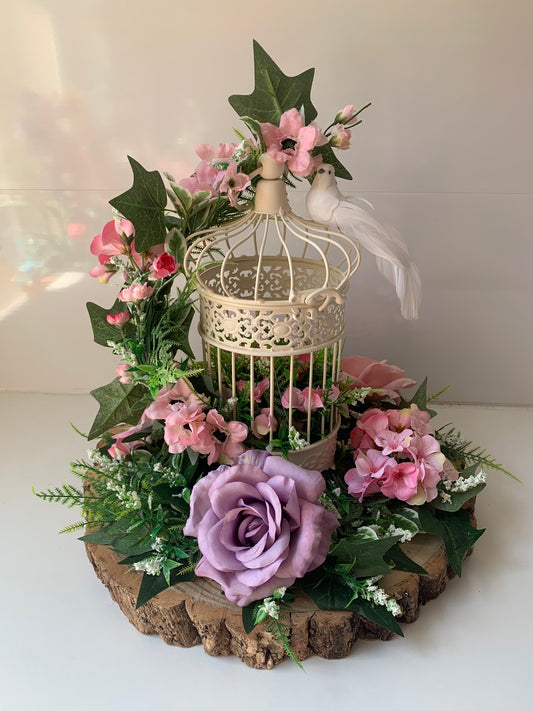 Floral Birdcage Arrangement