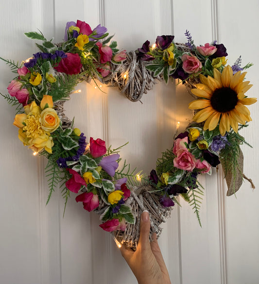 Wicker Flower Heart