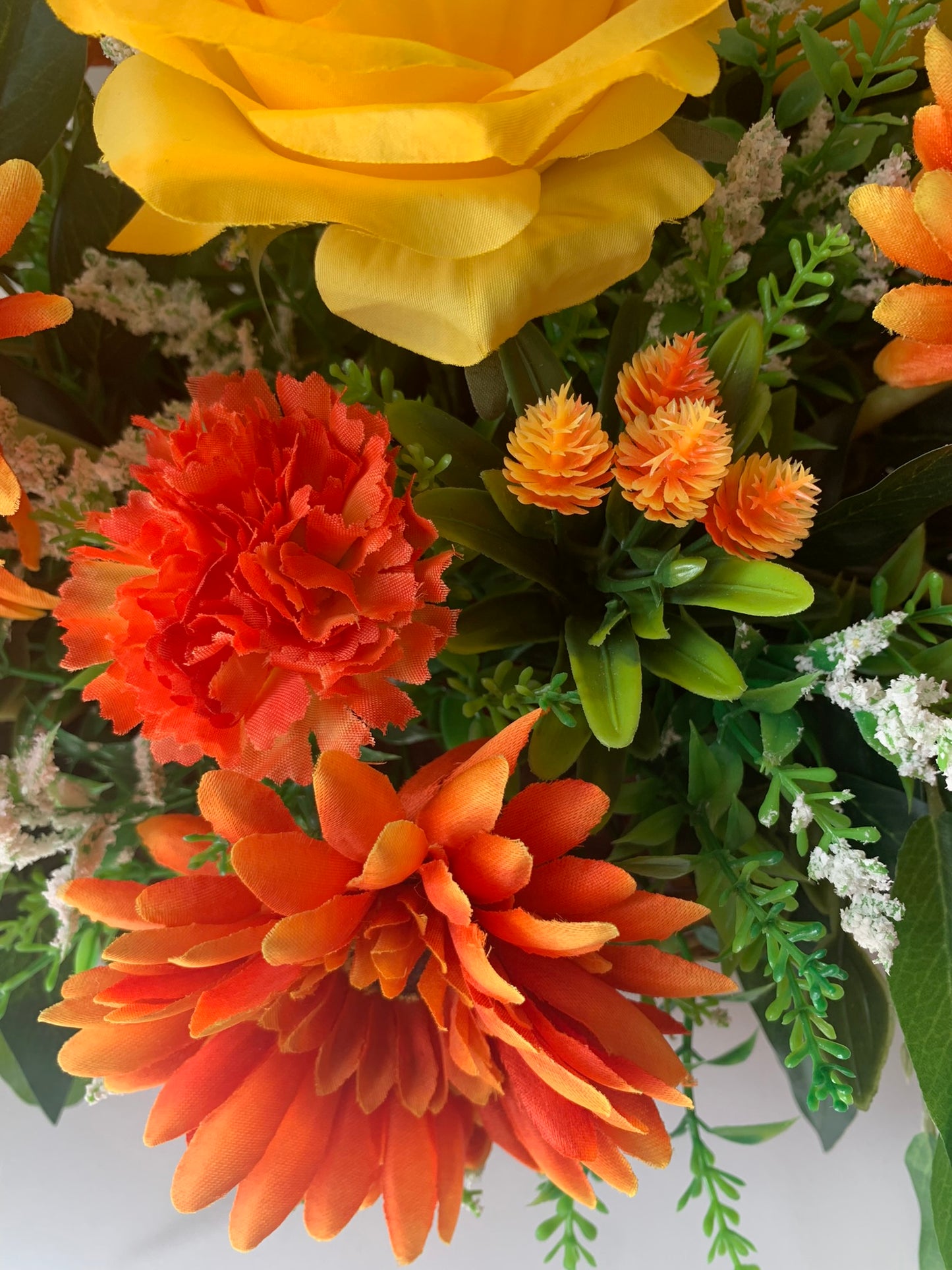 Gerbera and Rose Wicker Basket Flower Arrangement