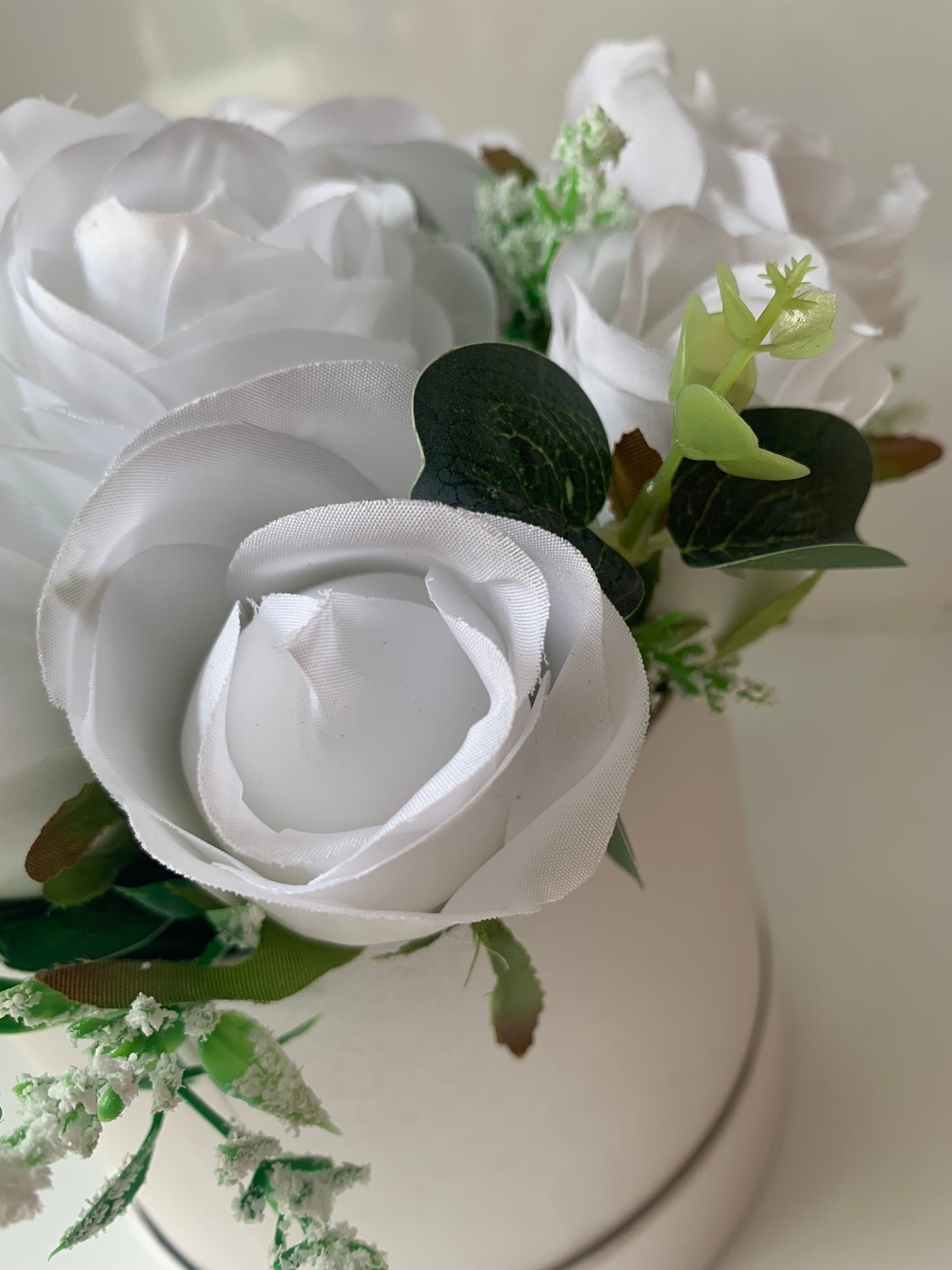 White Roses Hat Box Arrangement