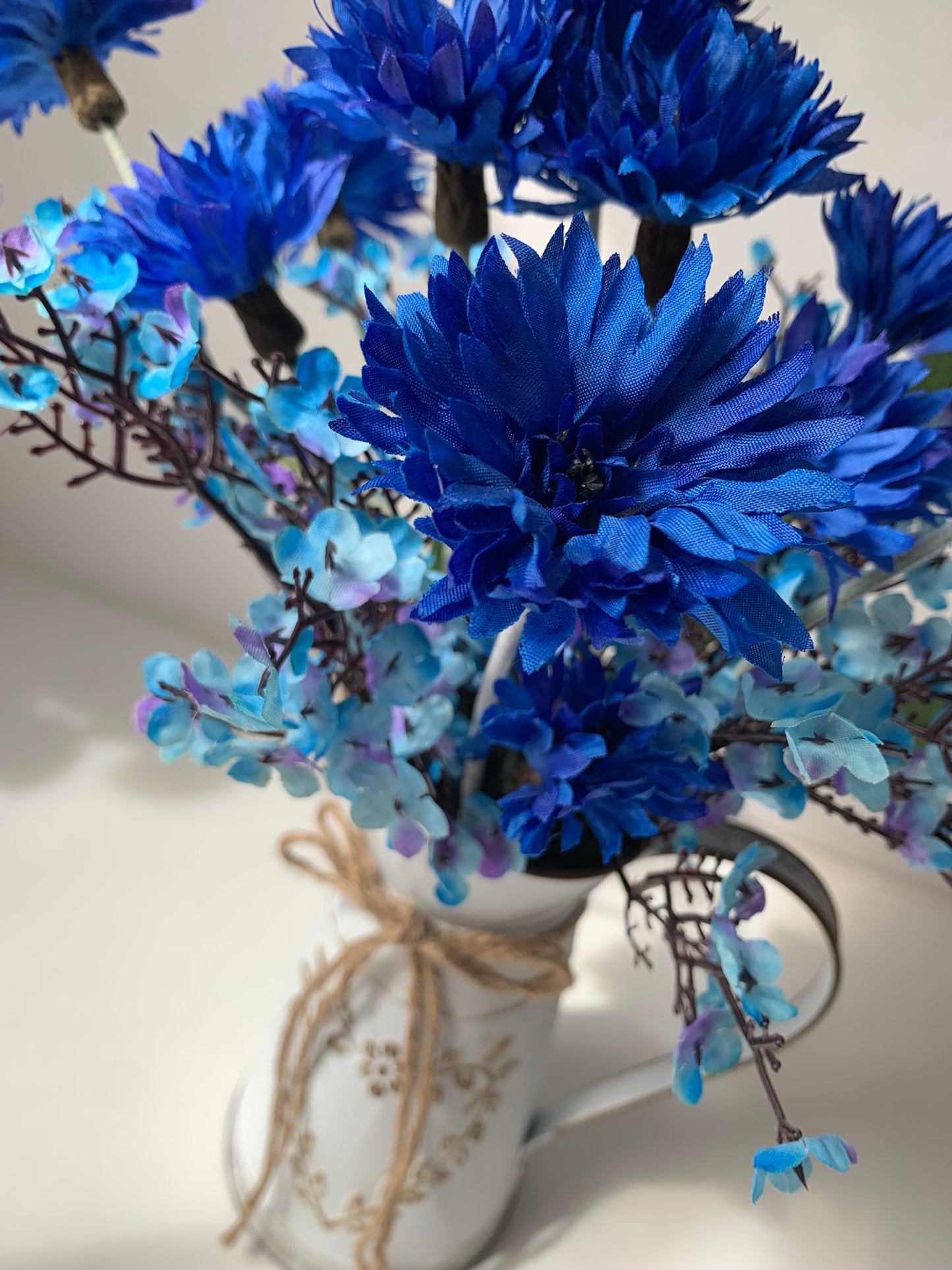 Blue Floral Milk Jug Arrangement