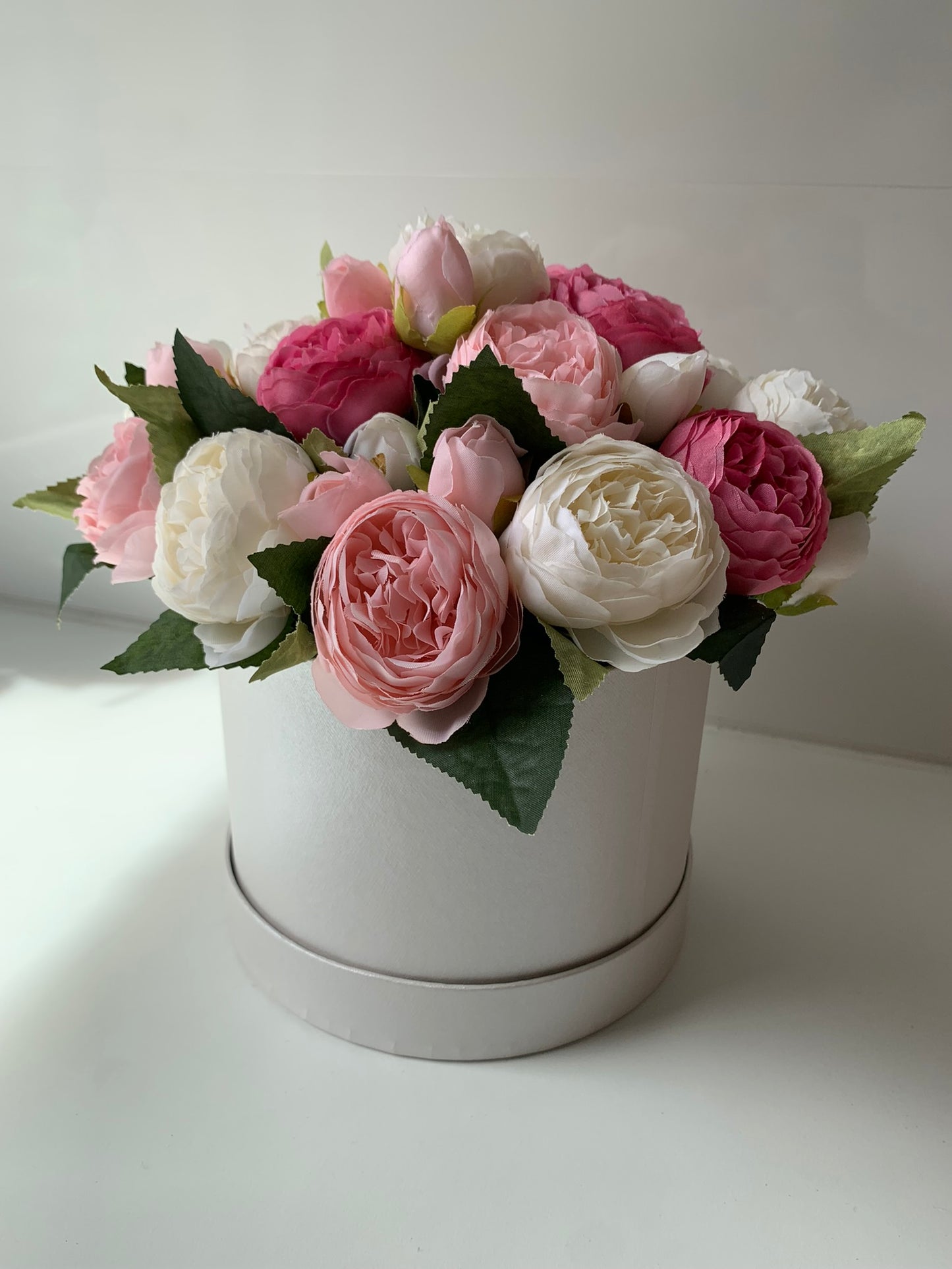 Pink Peonies Hat Box Arrangement