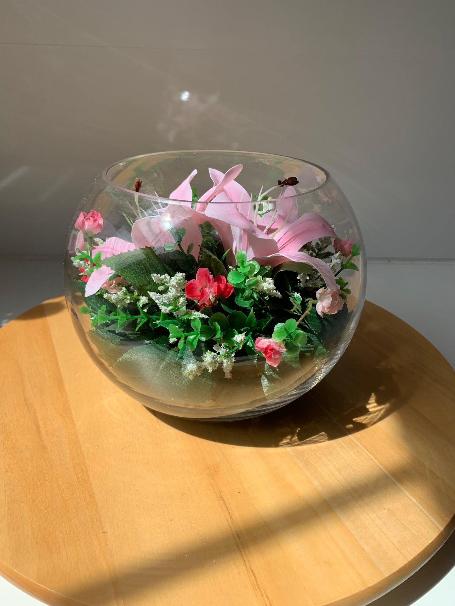 Lily Flower Fish Bowl Arrangement