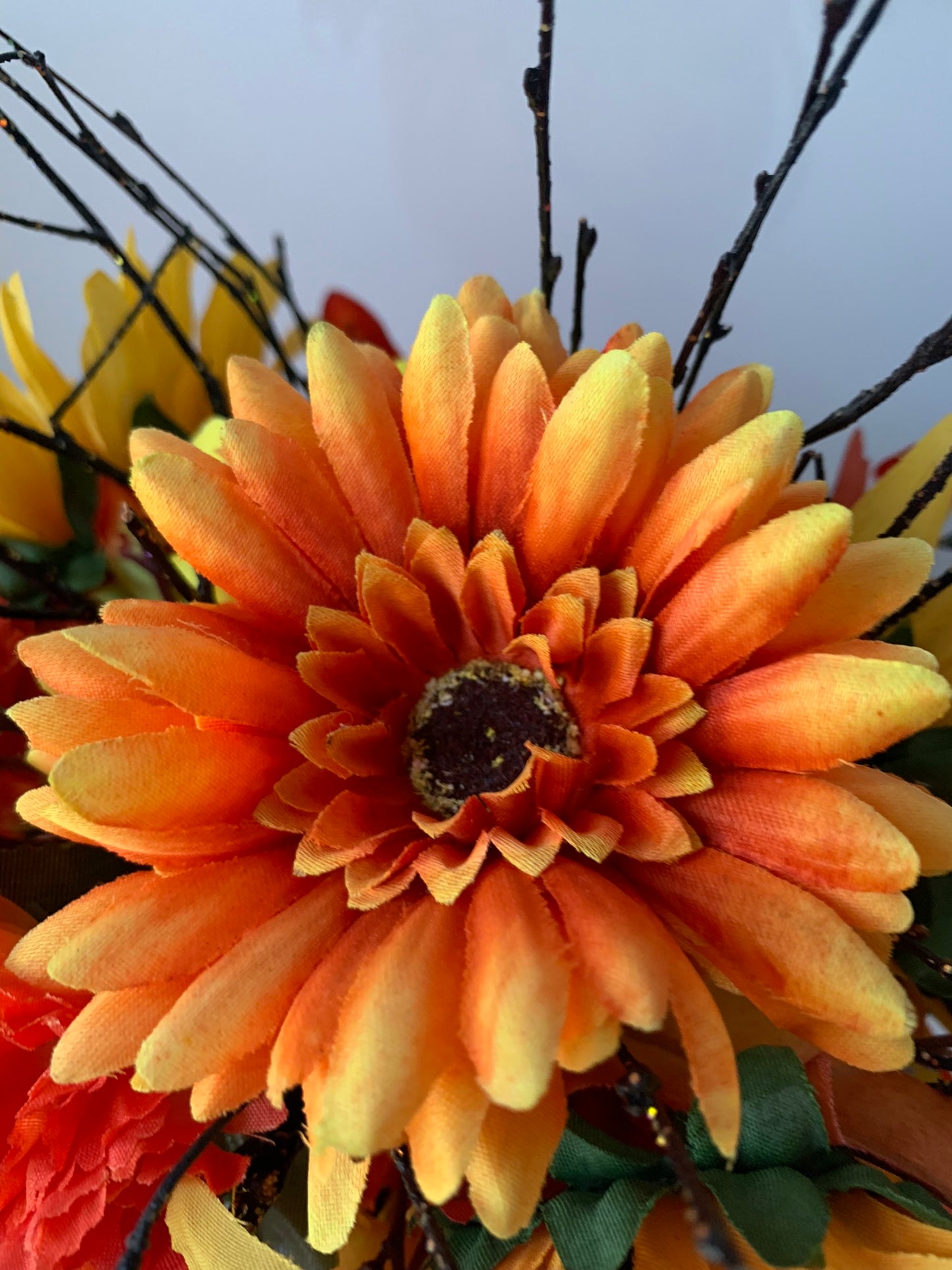 Halloween Pumpkin Flower Arrangement