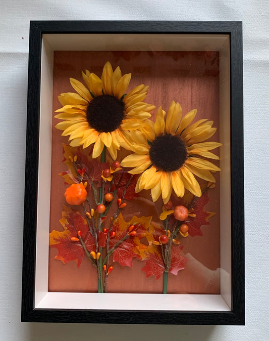 Autumnal Sunflower Frame Arrangement