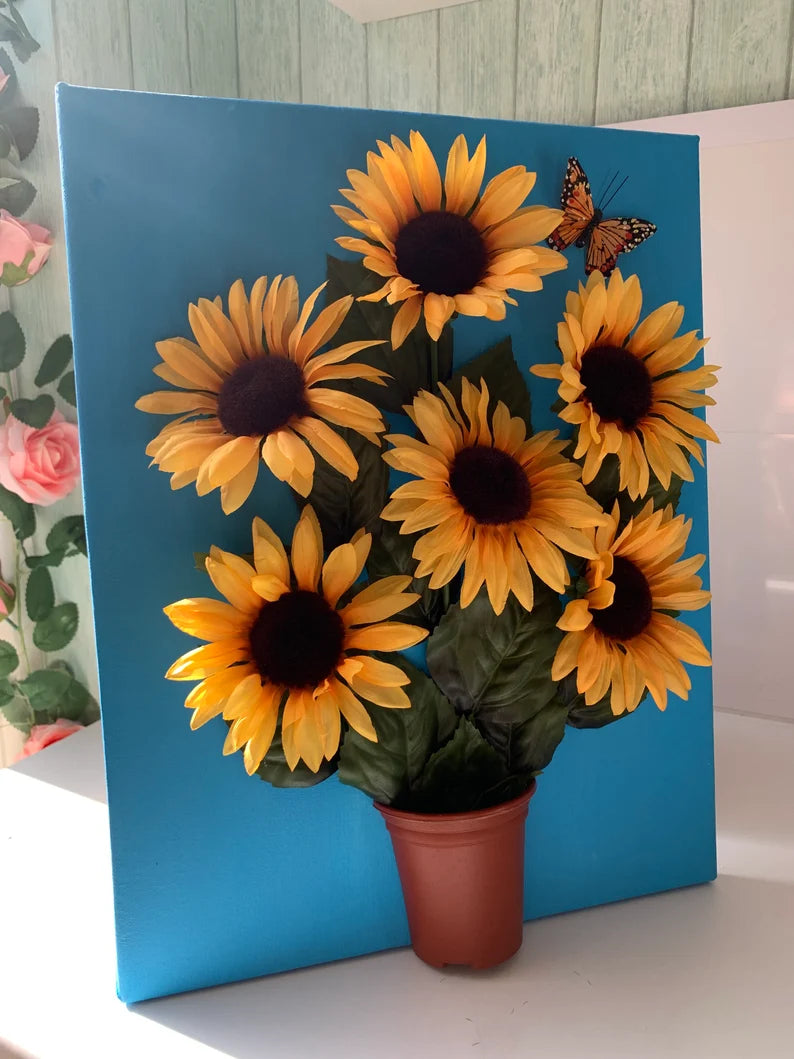 Sunflowers 3D Wall Art Floral Canvas