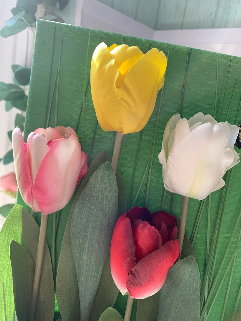 Tulip Garden 3D Wall Art Floral Canvas