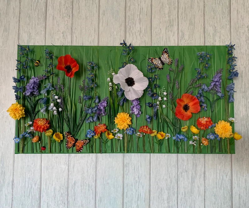 Wildflower 3D Wall Art Floral Canvas