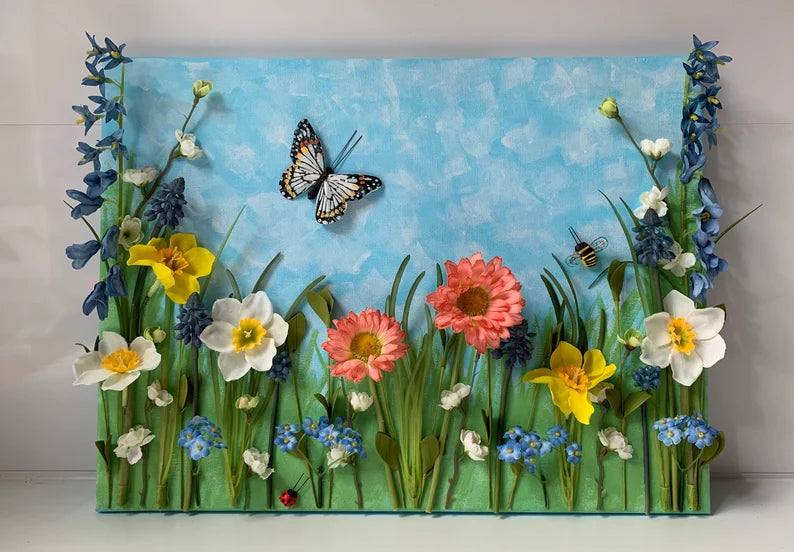 Spring Garden 3D Wall Art Floral Canvas