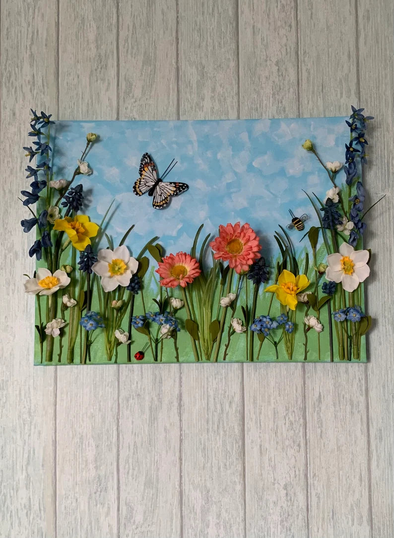 Spring Garden 3D Wall Art Floral Canvas